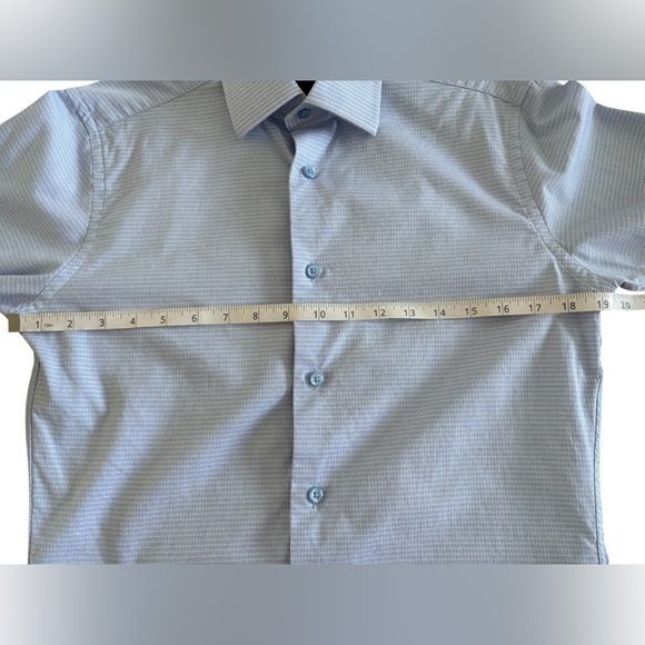 David Donahue Sky Blue Checkered Dress Shirt - Picture 5 of 7